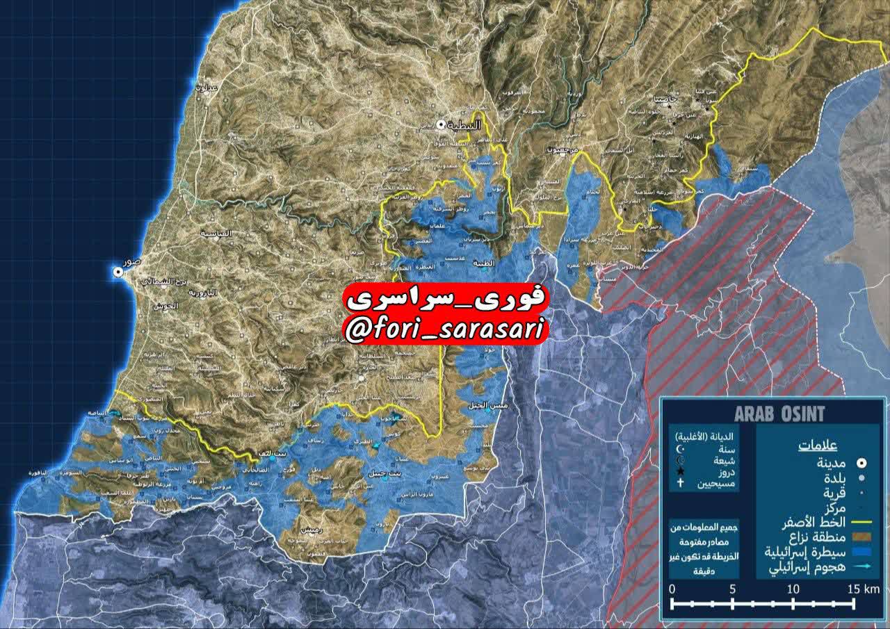 تصاویر ماهوارهای از پیشروی نظامی اسرائیل در جنوب لبنان تصاویر ماهوارهای از پیشروی نظامی اسرائیل در جنوب لبنان